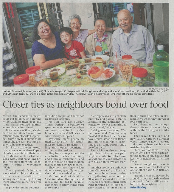 ST, 22 February, Page 12, Closer ties as neighbours bond over food